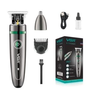 VGR, V258 Professional Rechargeable 2 In 1 Hair Trimmer For Men, Silver