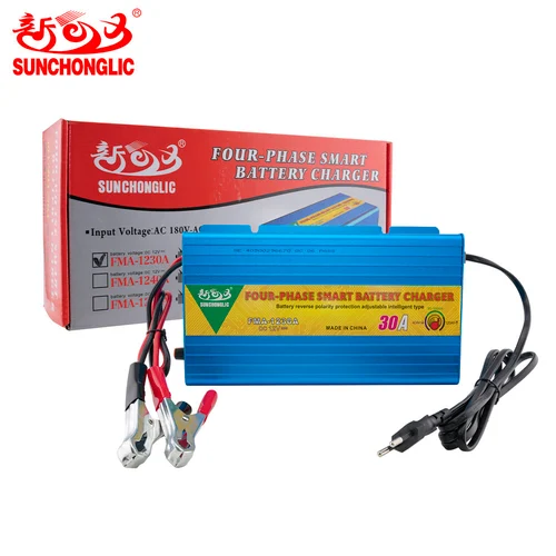 Sunchonglic 12v 50a four phase smart portable car lead acid battery charger