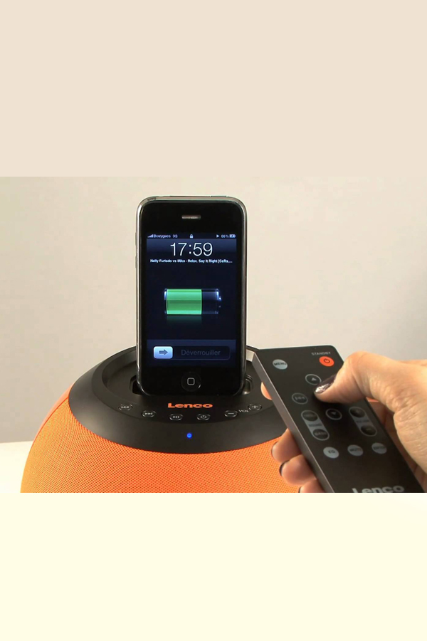 Lenco IPD-4200 Speakerball with iPod Docking Station (Orange)