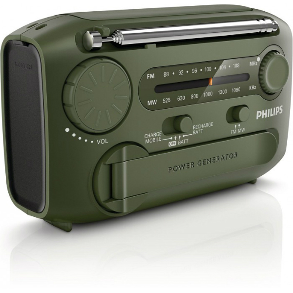 Philips Portable Radio AE1120 FM/MW, Analogue tuning Micro USB port for charging Flashlight Self-powered/ Battery operated