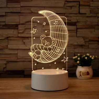 Creative 3D Illusion Anime Acrylic Table Lamp LED (Moon)