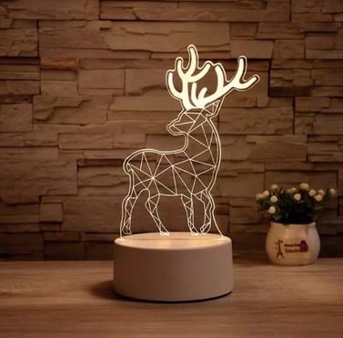 Creative 3D Illusion Anime Acrylic Table Lamp LED (Deer)
